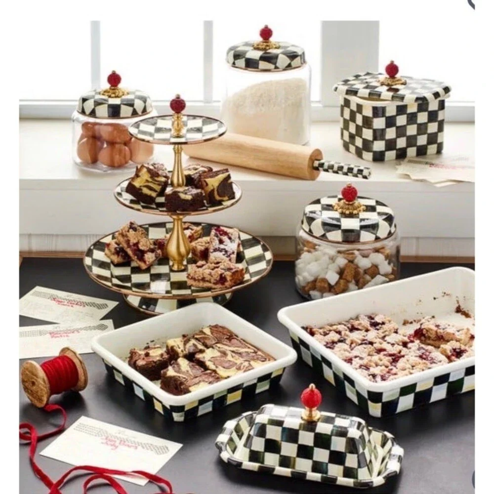 Mackenzie-Childs Courtly Check Black and White Baking 4pc Gift Set
